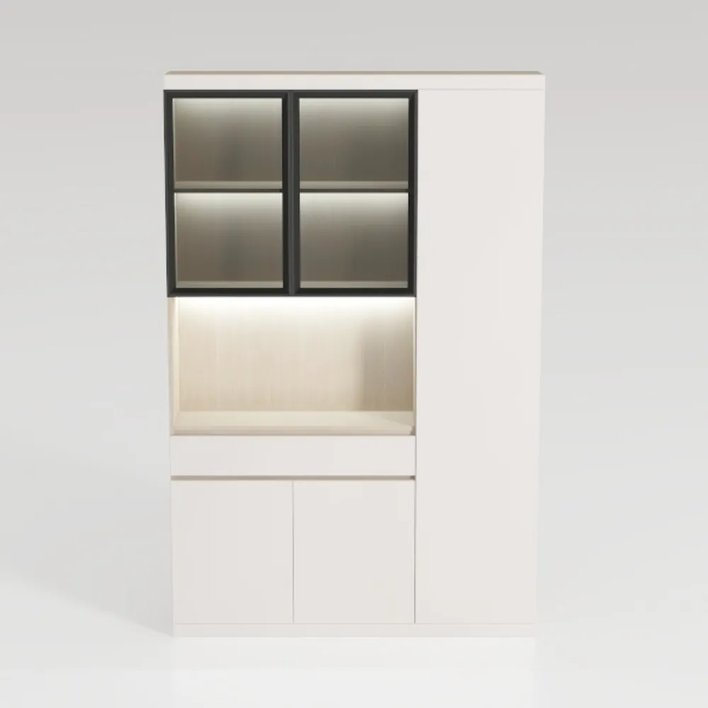 Tall Bookcase with Storage Cabinet & 5 Adjustable