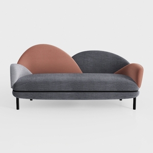 SweetSnuggle 93.31" Minimalist Curved Sofa, 3 Seat