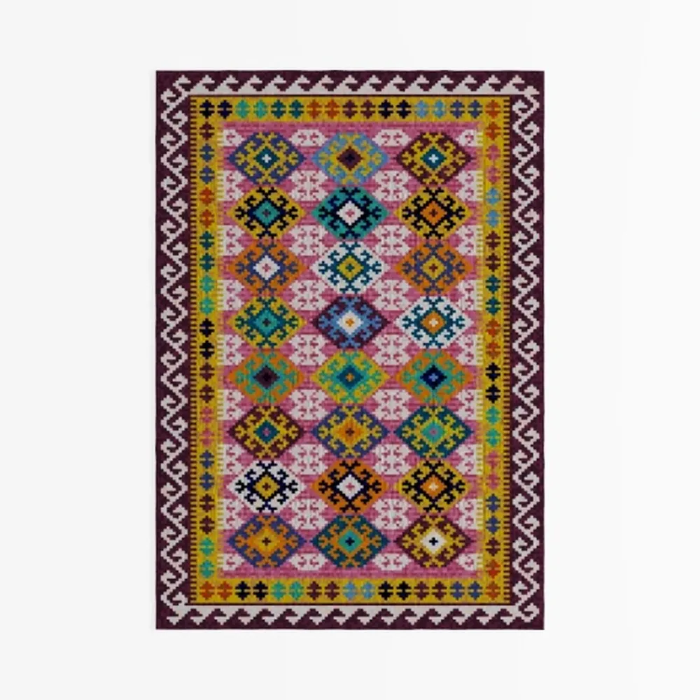 Rugshop Modern Floral Circles Design for Living