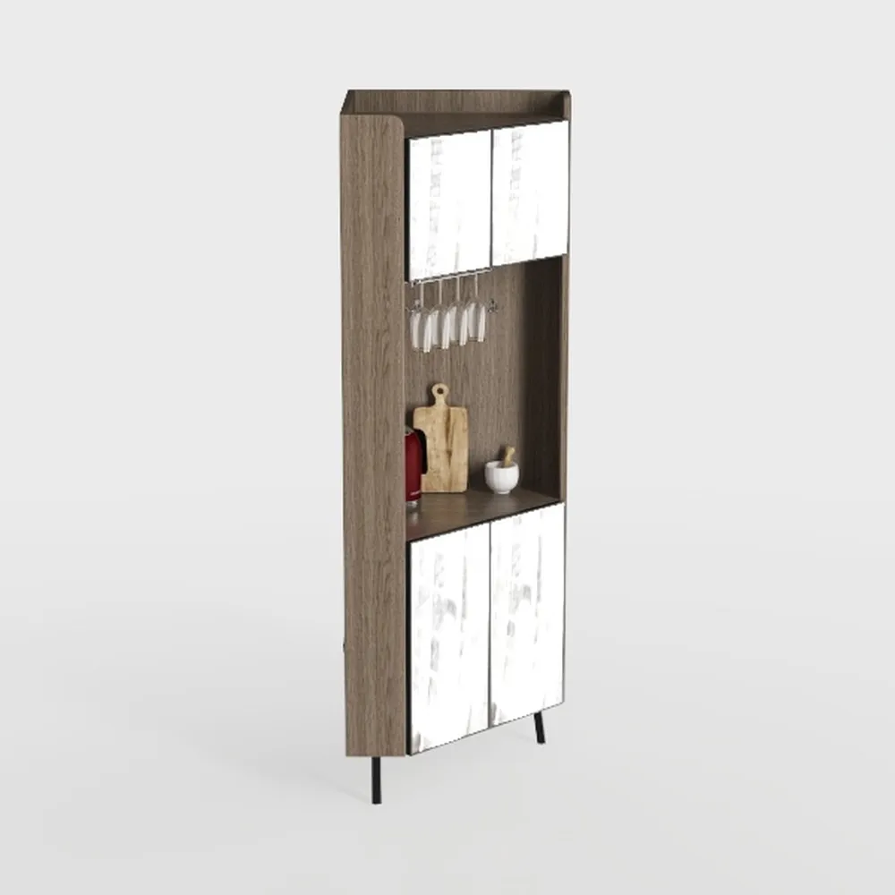 VECELO Corner Cabinet, Tall Storage Shelf