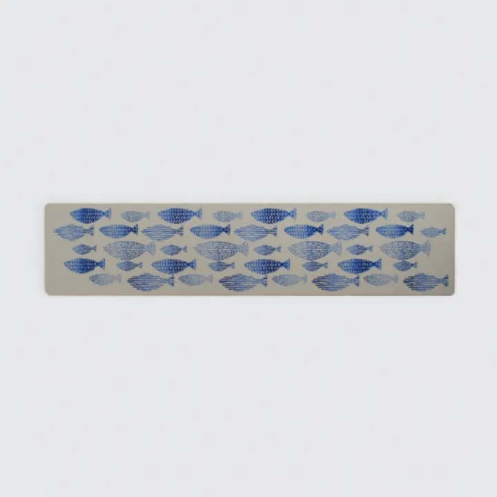 HomeRoots 25' Runner Blue Beige and Gray