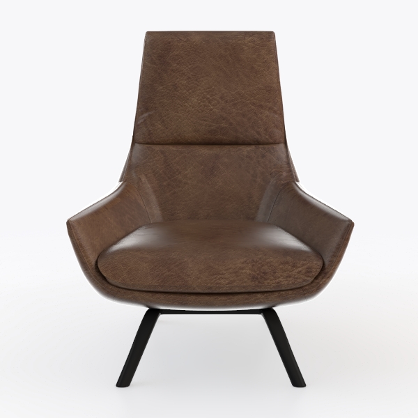 Leather Office Chair with Armrest High Back Classi