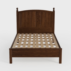 Vintage Solid Oak Wood Platform Bed Frame 3D Model