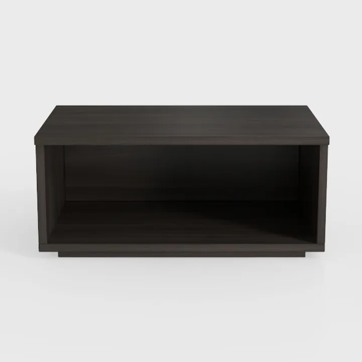 Minimalist Dark Oak Open Storage Coffee Table 3D Model