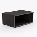 Minimalist Dark Oak Open Storage Coffee Table 3D Model Right 45 Degree View