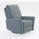 Minimalist Fabric Upholstered Swivel Recliner Armchair 3D Model Right 45 Degree View