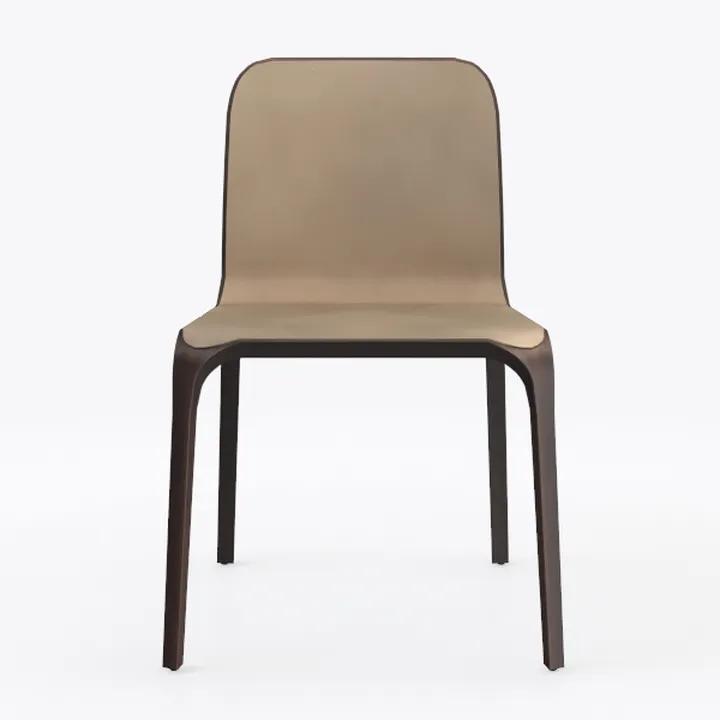 Minimalist Walnut Leather Dining Chair 3D Model