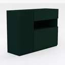 Modern Dark Green Fluted Solid Wood Dresser Cabinet 3D Model Right 45 Degree View