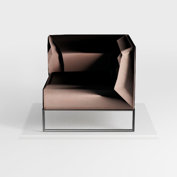 Poltrona in Pelle Trapuntata, Grigio