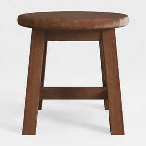 Minimalist Solid Wood Round Stool 3D Model
