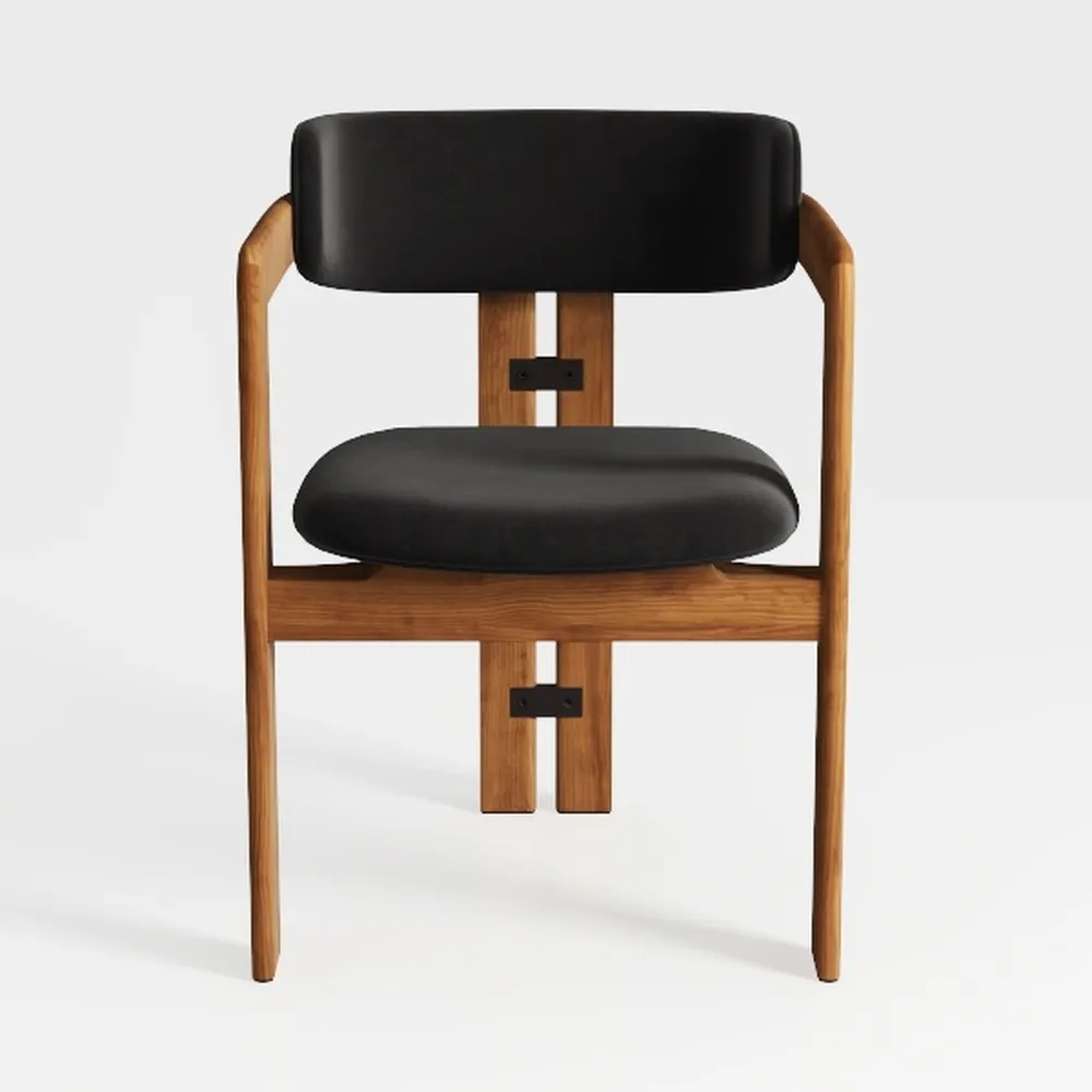 Wood Dining Chairs Set of 2, Mid Century Modern