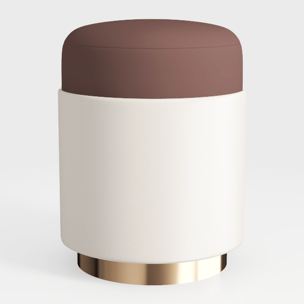 Chaela Blush Pink and Gold Ottoman