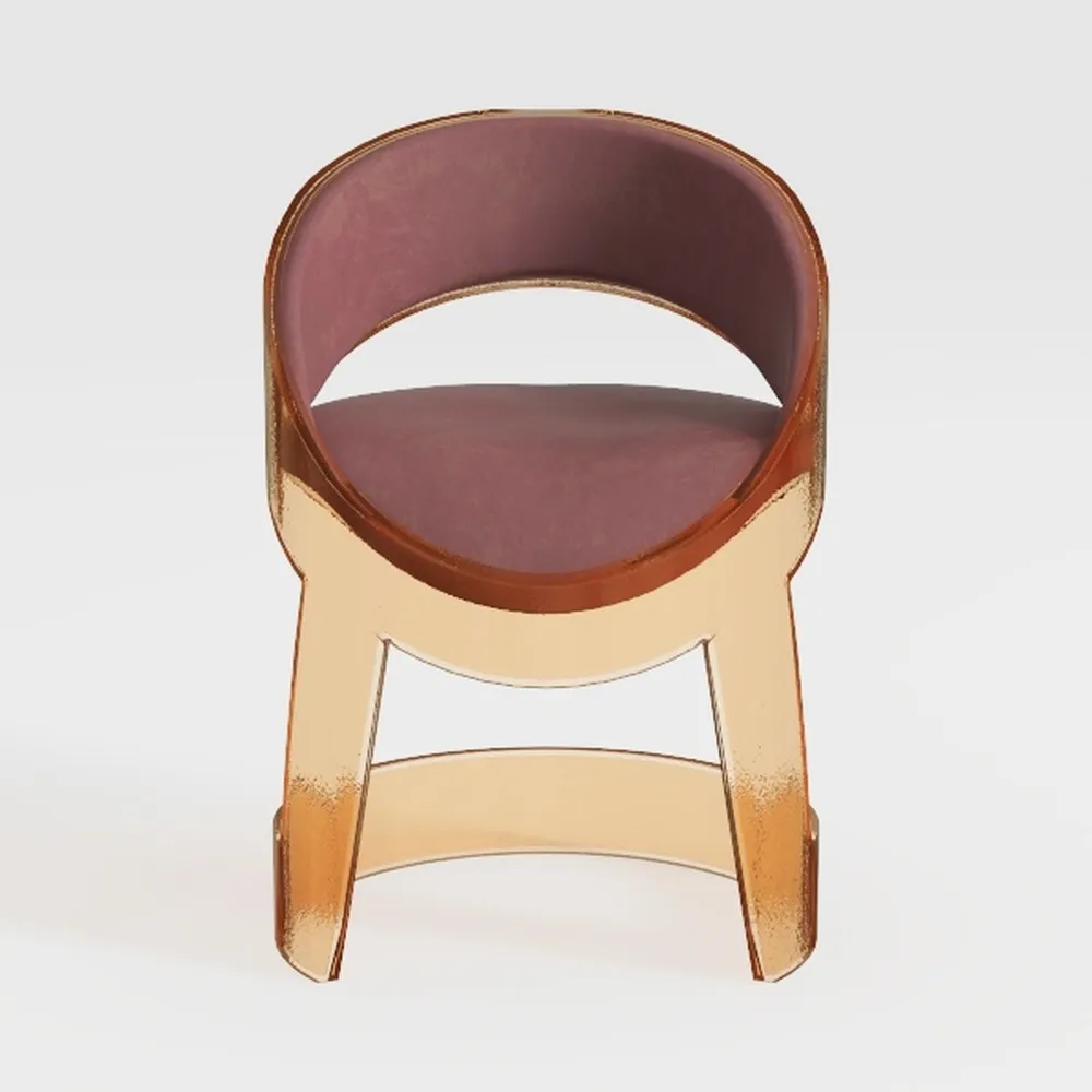 Ogden Orange Leatherette Dining Armchair