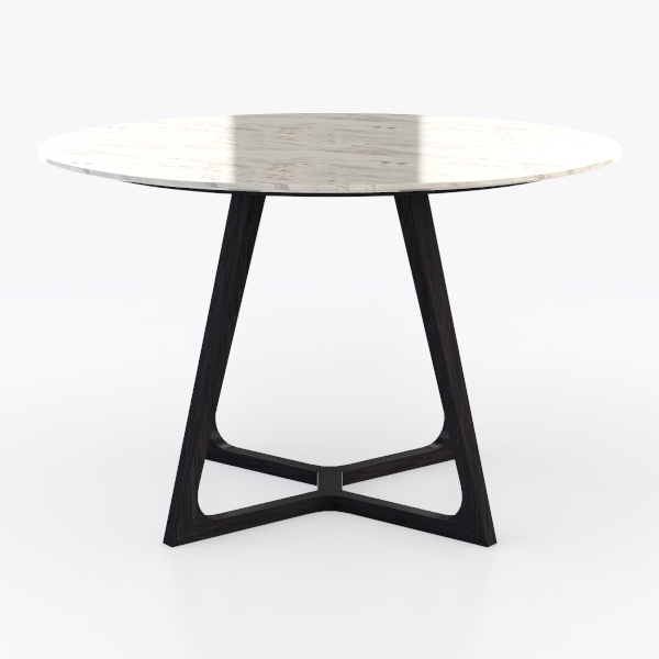 Rustic Brown Round Pedestal Dining Table - Space S