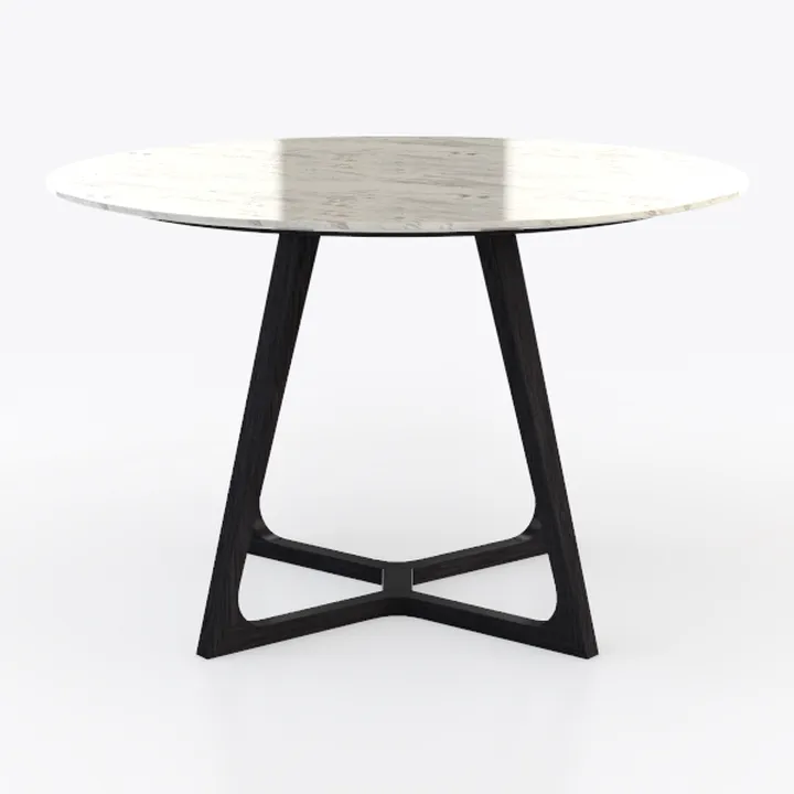 Rustic Brown Round Pedestal Dining Table - Space S