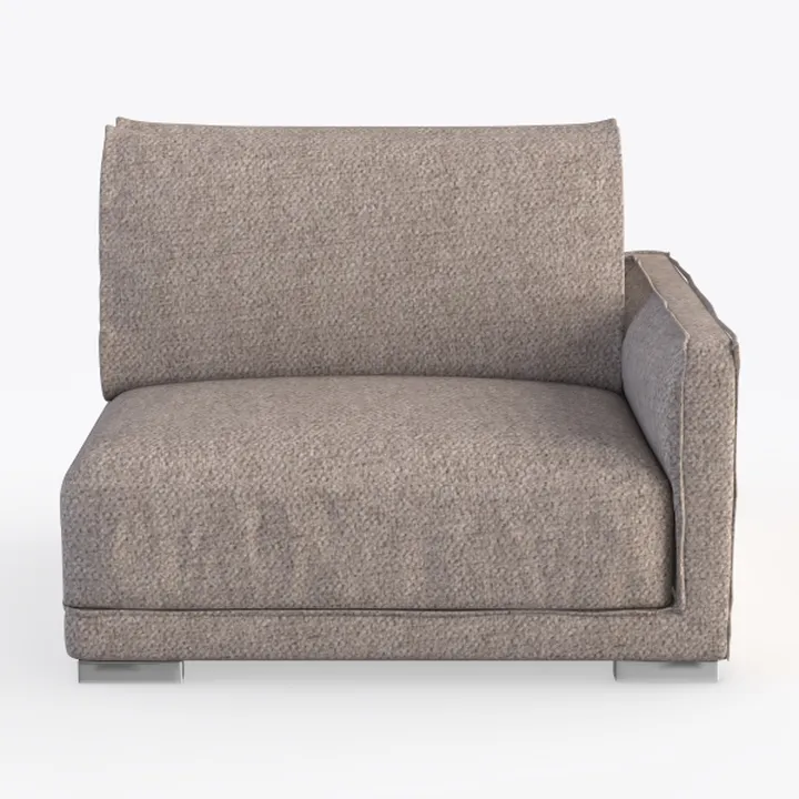 Minimalist Fabric Linen Right Arm Sofa Sectional 3D Model