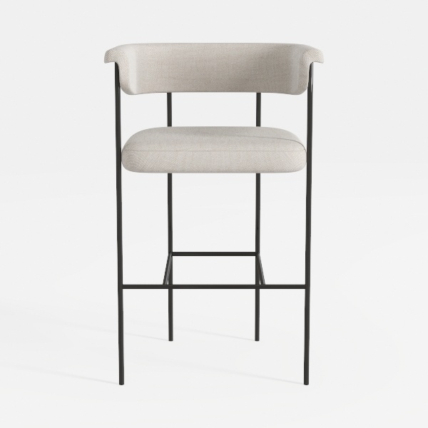 LukeAlon Linen Counter Height Bar Stools Set of 2