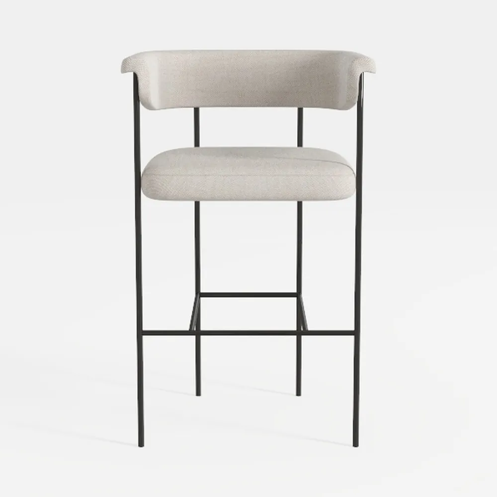 LukeAlon Linen Counter Height Bar Stools Set of 2