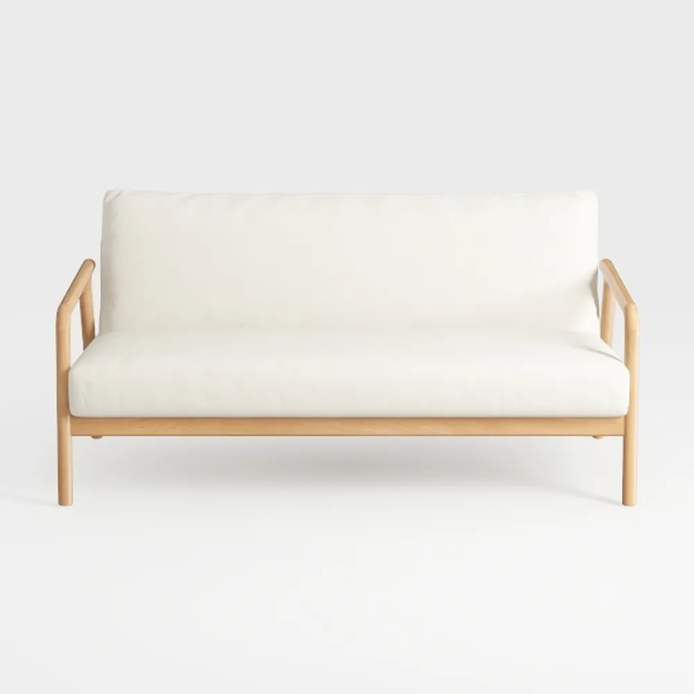 Tennozu Linen Fabric Loveseat Sofa, Convertible Fu