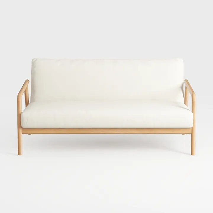 Tennozu Linen Fabric Loveseat Sofa, Convertible Fu