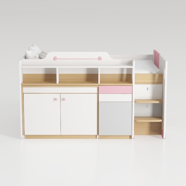 Full Murphy Bunk Bed with Desk and Hydraulic Lift,