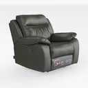Modern Dark Green Leather Recliner Armchair 3D Model Right 45 Degree View