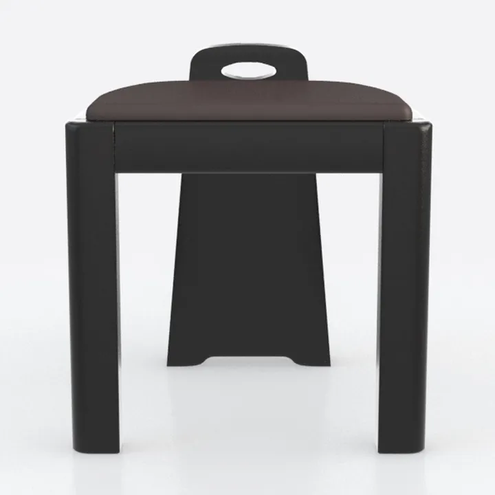 Minimalist Solid Wood Upholstered Stool 3D Model