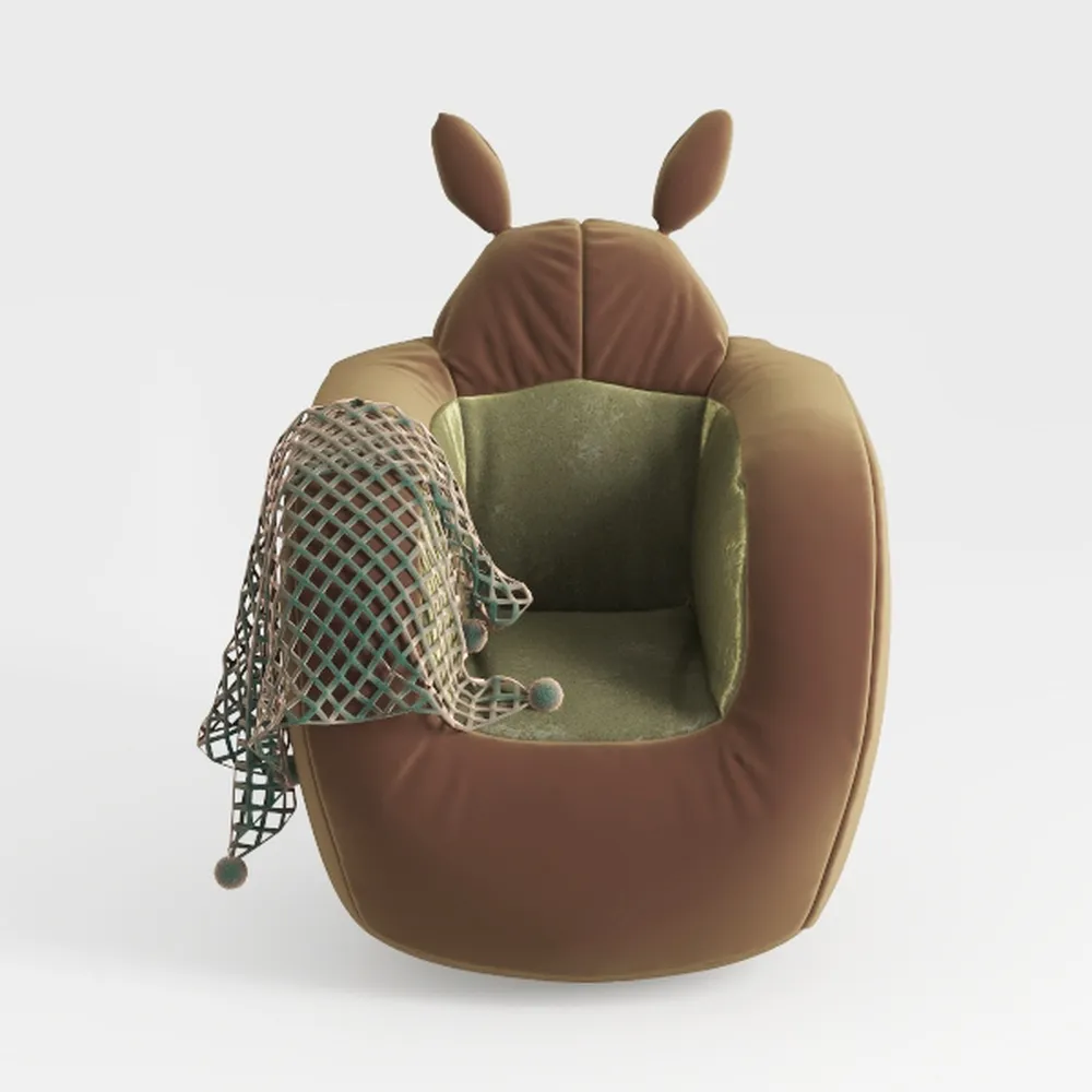 Lzyjck Sedia da Pavimento Portatile Divano Pigro Senza Gambe con Simpatici Cartoni Animati con Supporto per la Schiena Regolabile a 5 Marce per Balcone, Finestra a bovindo, Camera,Grigio