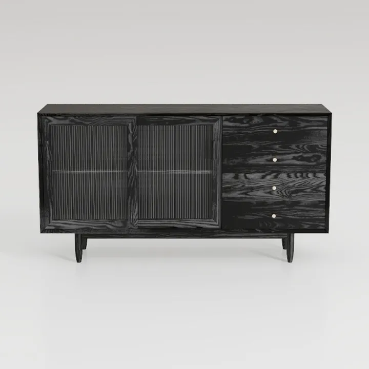 Black Sideboard Buffet Cabinet with Storage: 47"