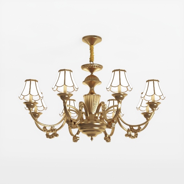 Vintage 8 Arms Crystal Chandelier Candle Light