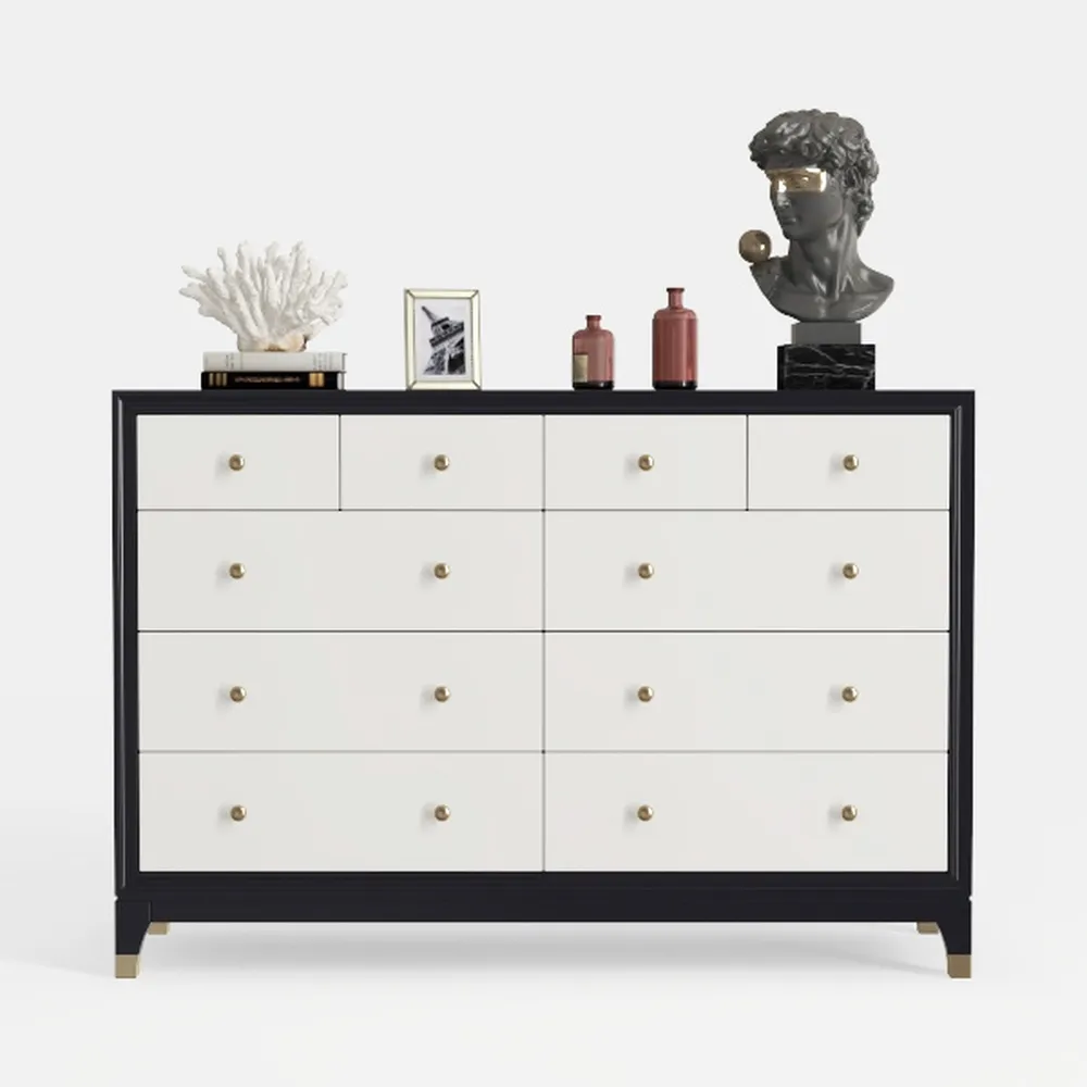 wanan 10 Drawer Dresser, 55" Modern White Dressers