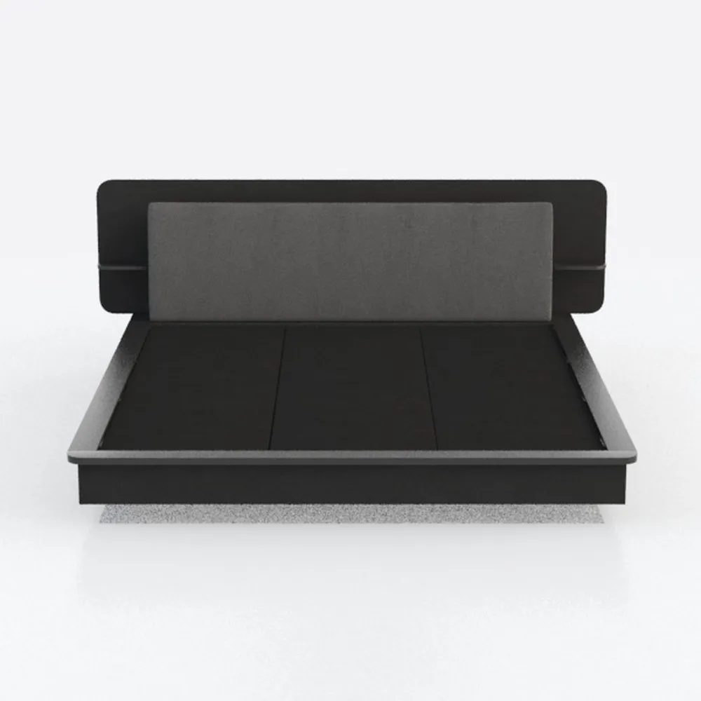 Crown Mark Erin Upholstered Panel Bed in Black, Ki