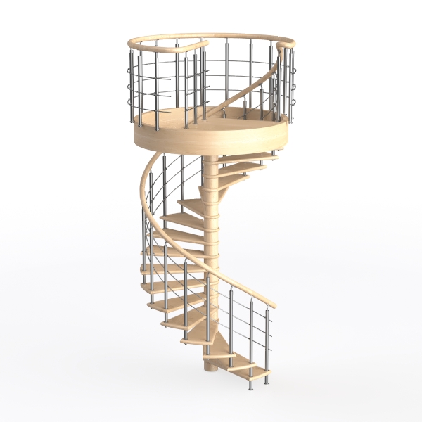 European solid wood spiral staircase