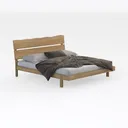 Feonase Floating Bed Frame Full with Led Lights an Right 45 Degree View