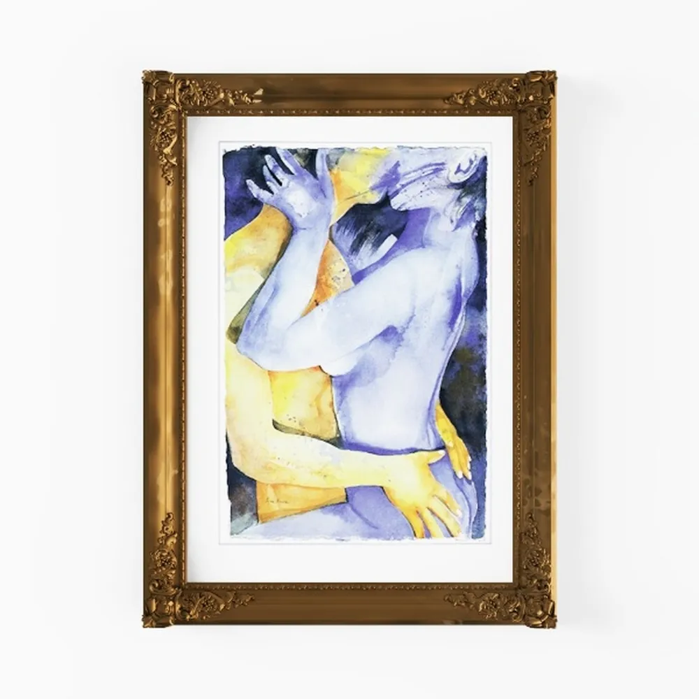 VIYYIEA Gold Framed Wall Art Canvas Print Home