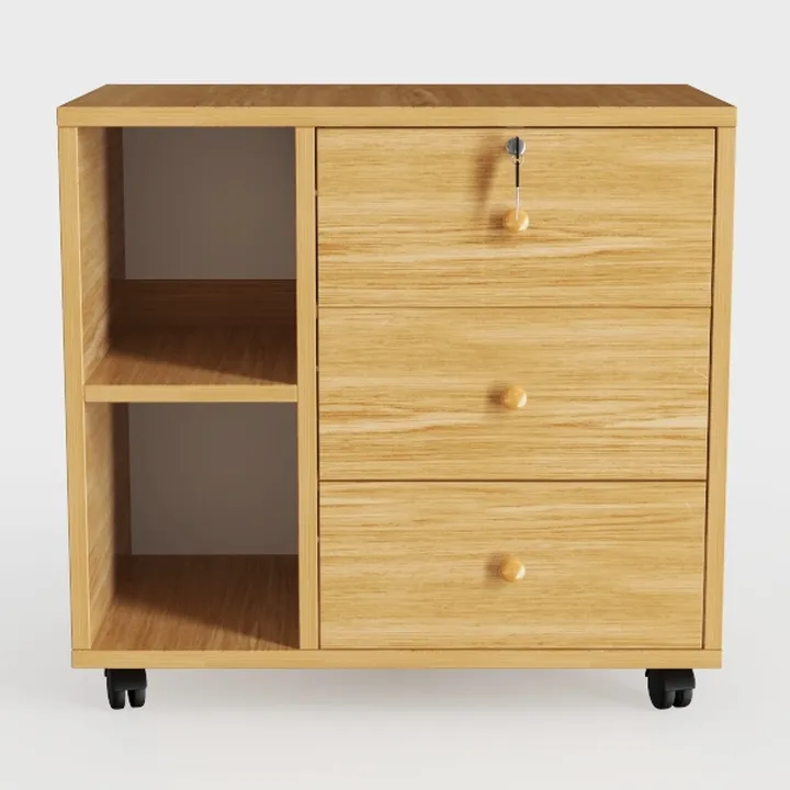 Zerodeko 1pc Solid Wood Night Stand Three Modern