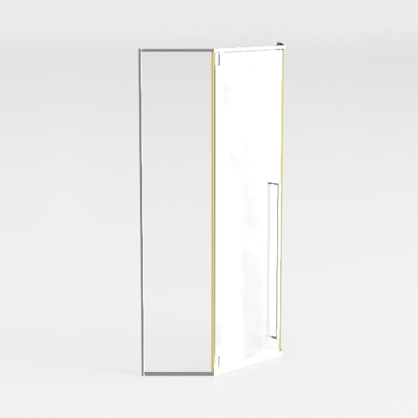 Semi-Framed Fixed Bathroom Shower Glass Door, 34&quot;