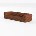 Chesterfield Tufted Brown Leather Sofa 3D Model Left 45 Degree View