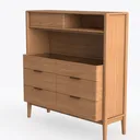 Prepac Simply Modern Nightstand Bedside Table Left 45 Degree View