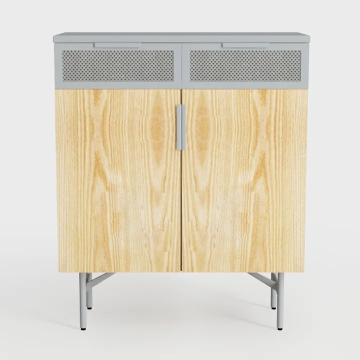 Fluted Corner Cabinet, Modern Small Corner Floor