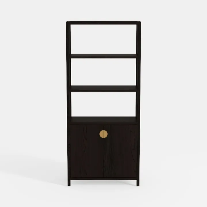 SICOTAS Bookshelf 5 Tier Book Shelf Rattan Boho