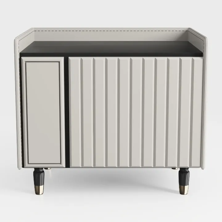 Modern Minimalist Fluted Solid Wood Accent Cabinet 3D Model