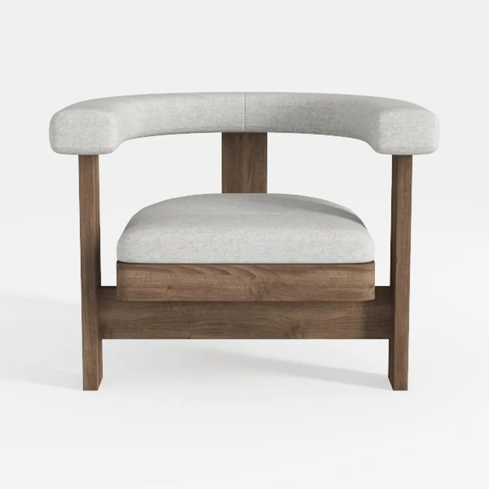 Mid-Century Modern Dining Chairs Set of 2 Armrest 