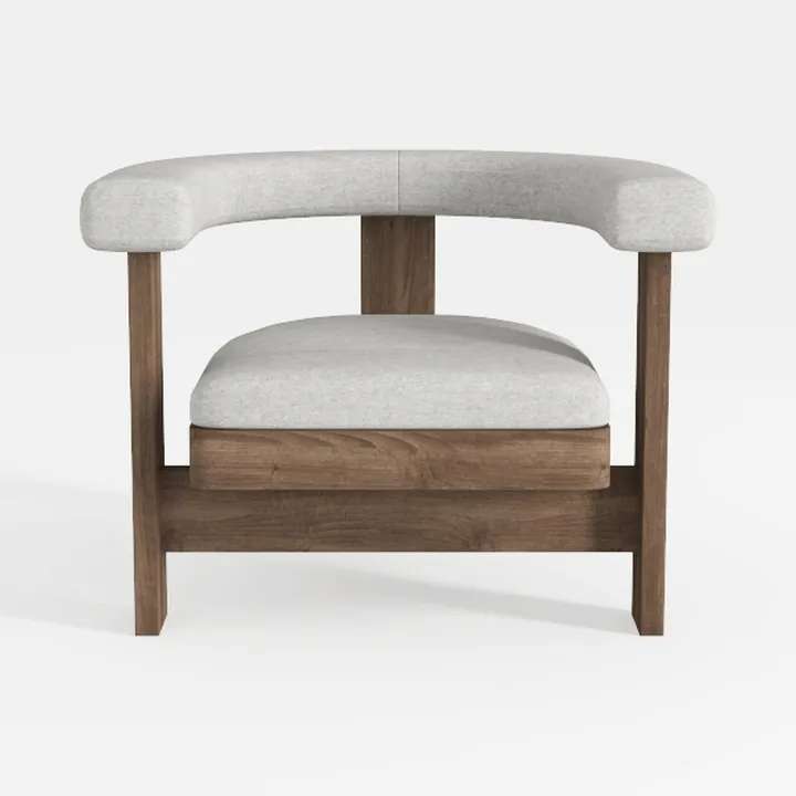 Mid-Century Modern Dining Chairs Set of 2 Armrest 