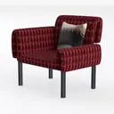 Modway Ansel Performance Velvet Accent Chair in Mu Left 45 Degree View