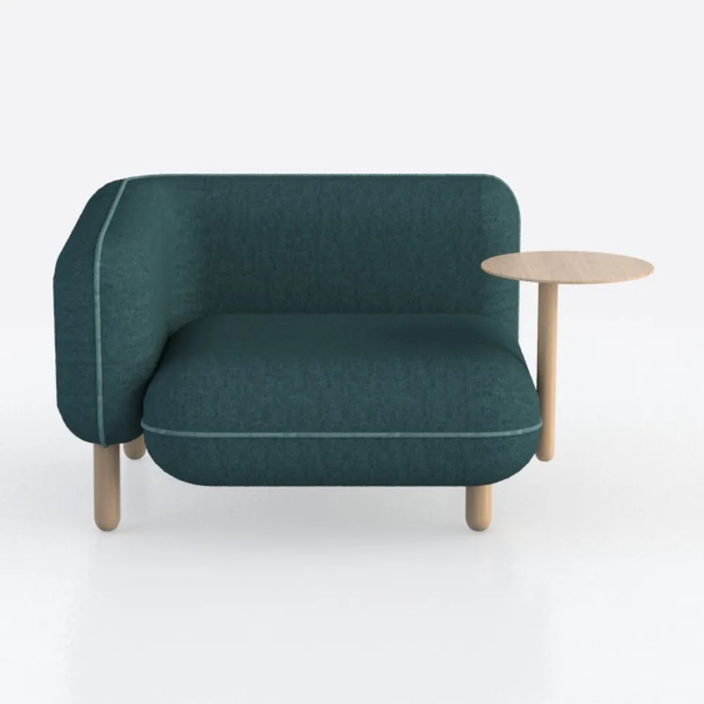 FDP Pro Series Upholstered Armless Mobile Sofa wit