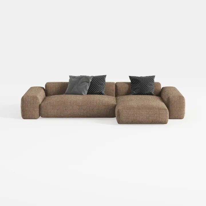 4 Seater Modular Sectional Sofa,L-Shaped Compressi