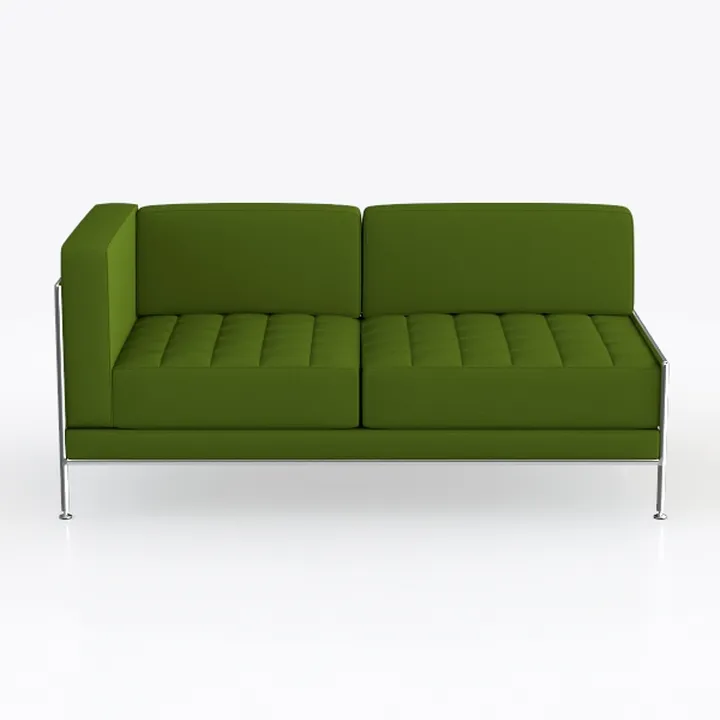 Modern Green Fabric Tufted Metal Frame Loveseat Sofa 3D Model