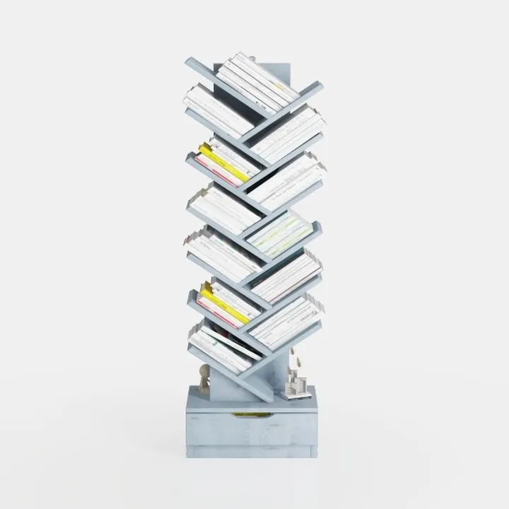 Hoctieon 10 Tier Tree Bookshelf, 10 Shelf Bookcase
