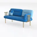 66 in. Square Arm 10-piece Foam Upholstery Materia Left 45 Degree View